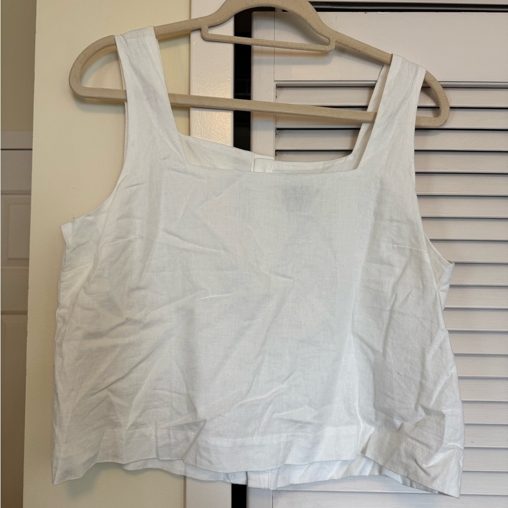 White Women's Cropped Tank Top